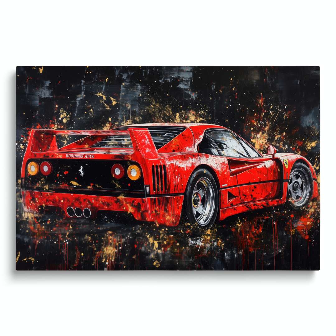 stampa su tela moderna ferrari f40 rossa sfondo bianco