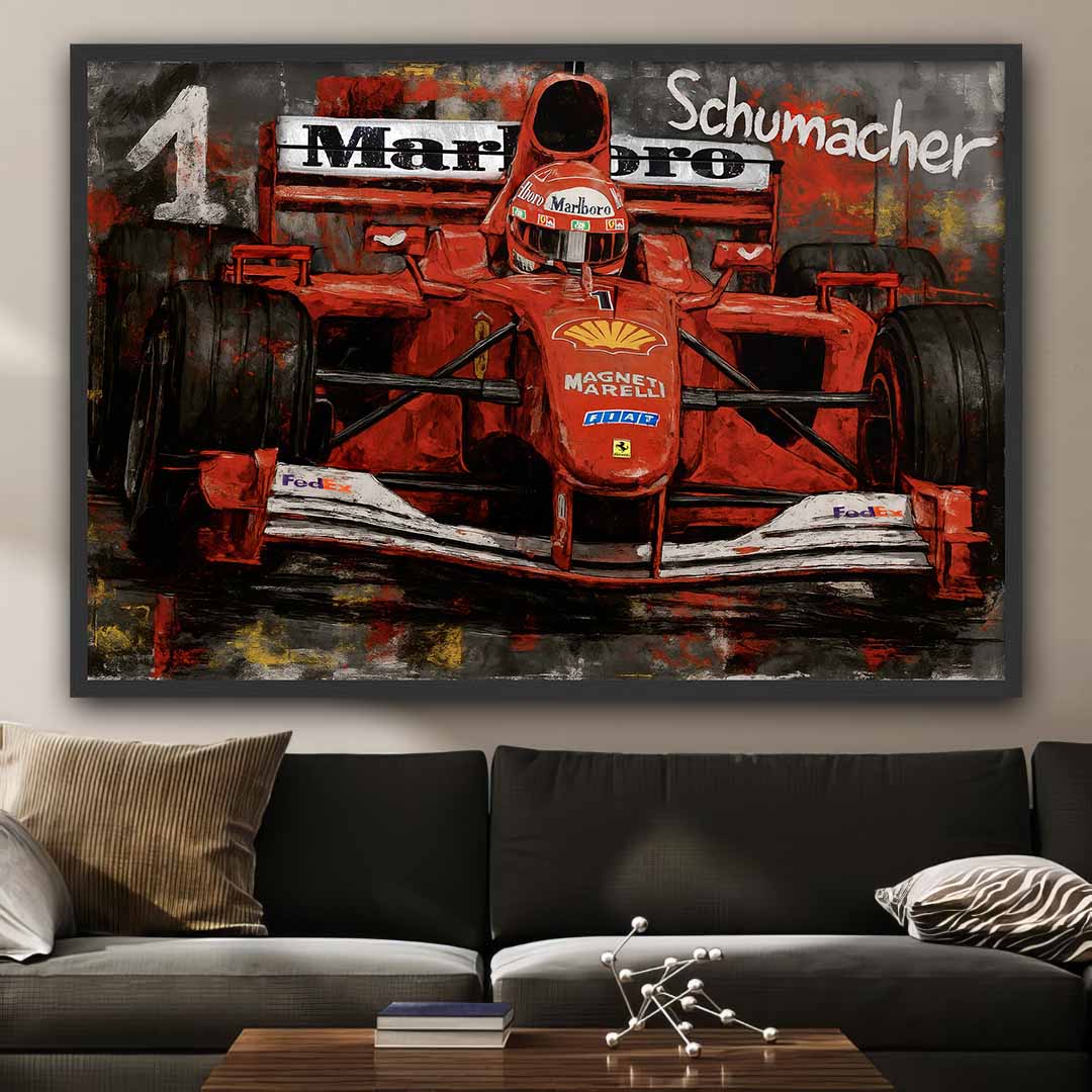 quadro moderno schumacher ferrari formula 1 appeso salotto