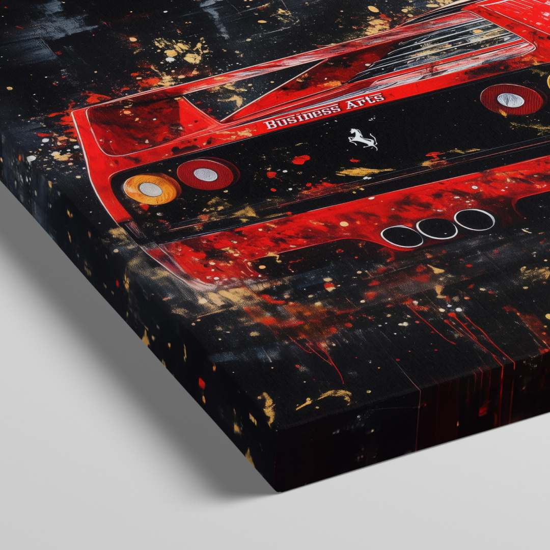 dettaglio telaio stampa su tela moderna ferrari f40 rossa sfondo bianco