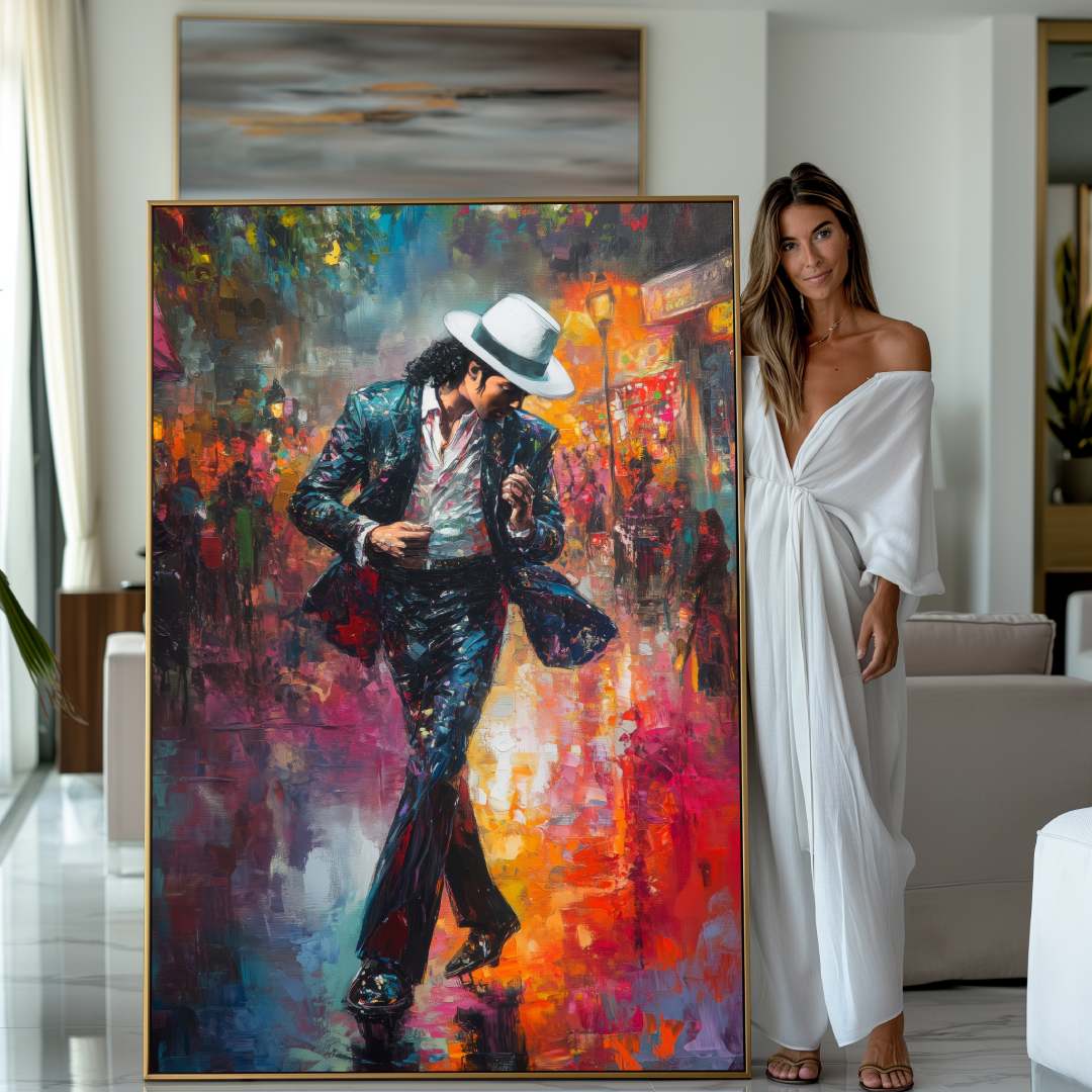 donna mostra stampa su tela moderna michael-jackson colorato musica
