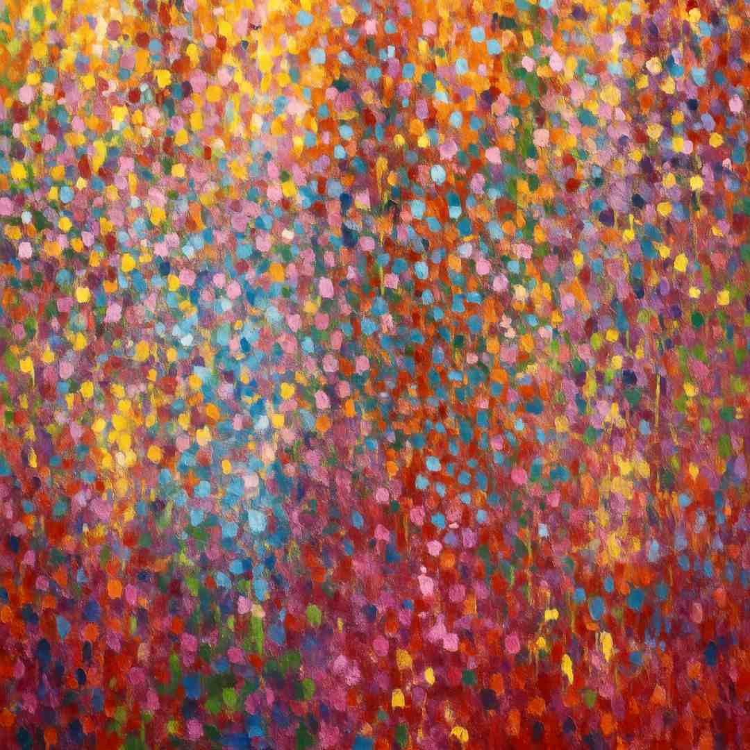 quadro moderno appeso pioggia di colori rosso giallo azzurro rosa tela