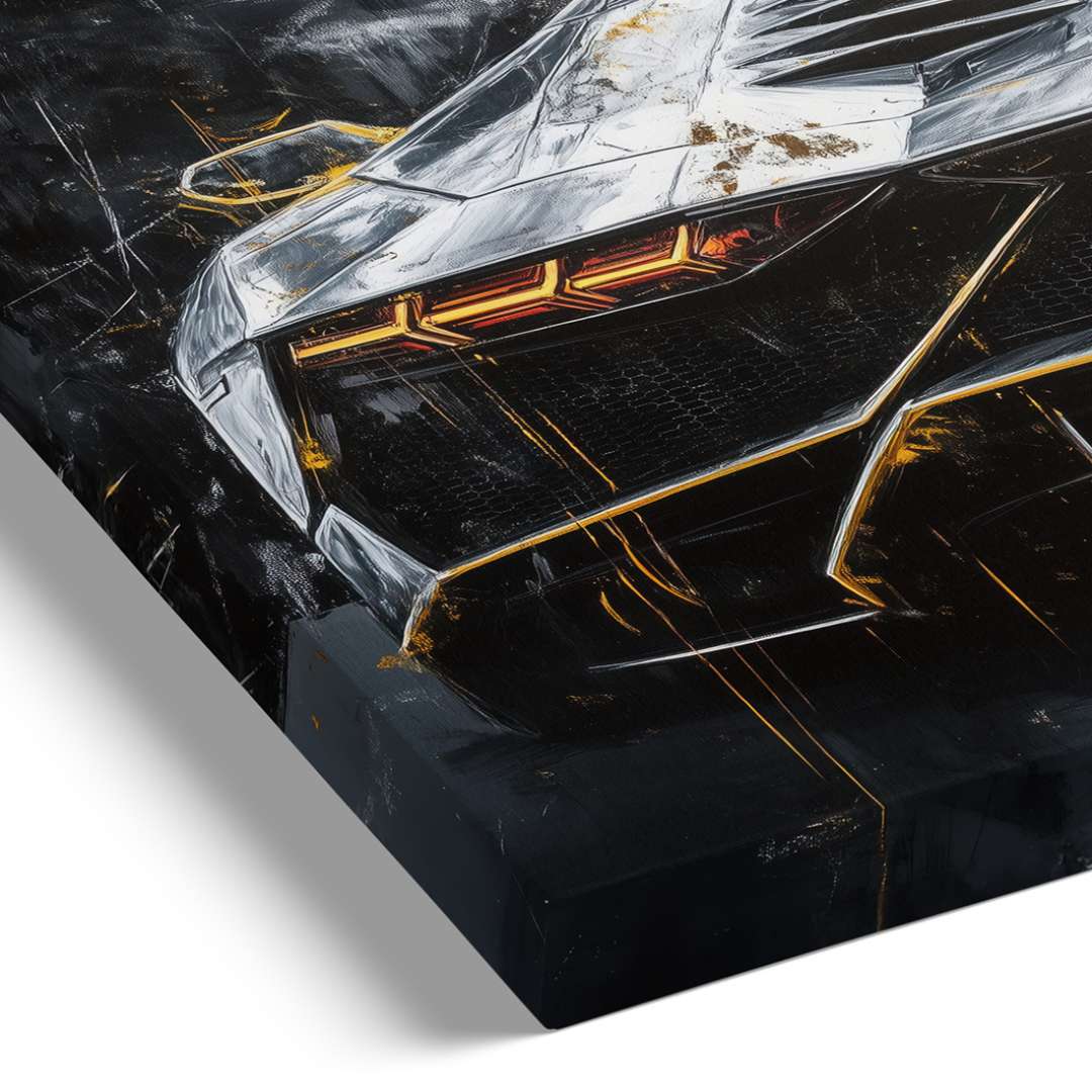 quadro moderno lamborghini aventador oro nero argento dettaglio telaio