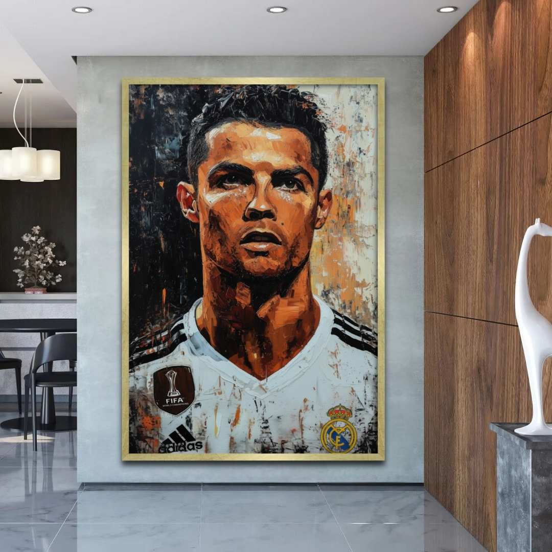 Stampa su tela moderna di Cristiano ronaldo CR7 real madrid calciatore, appesa in salotto casa