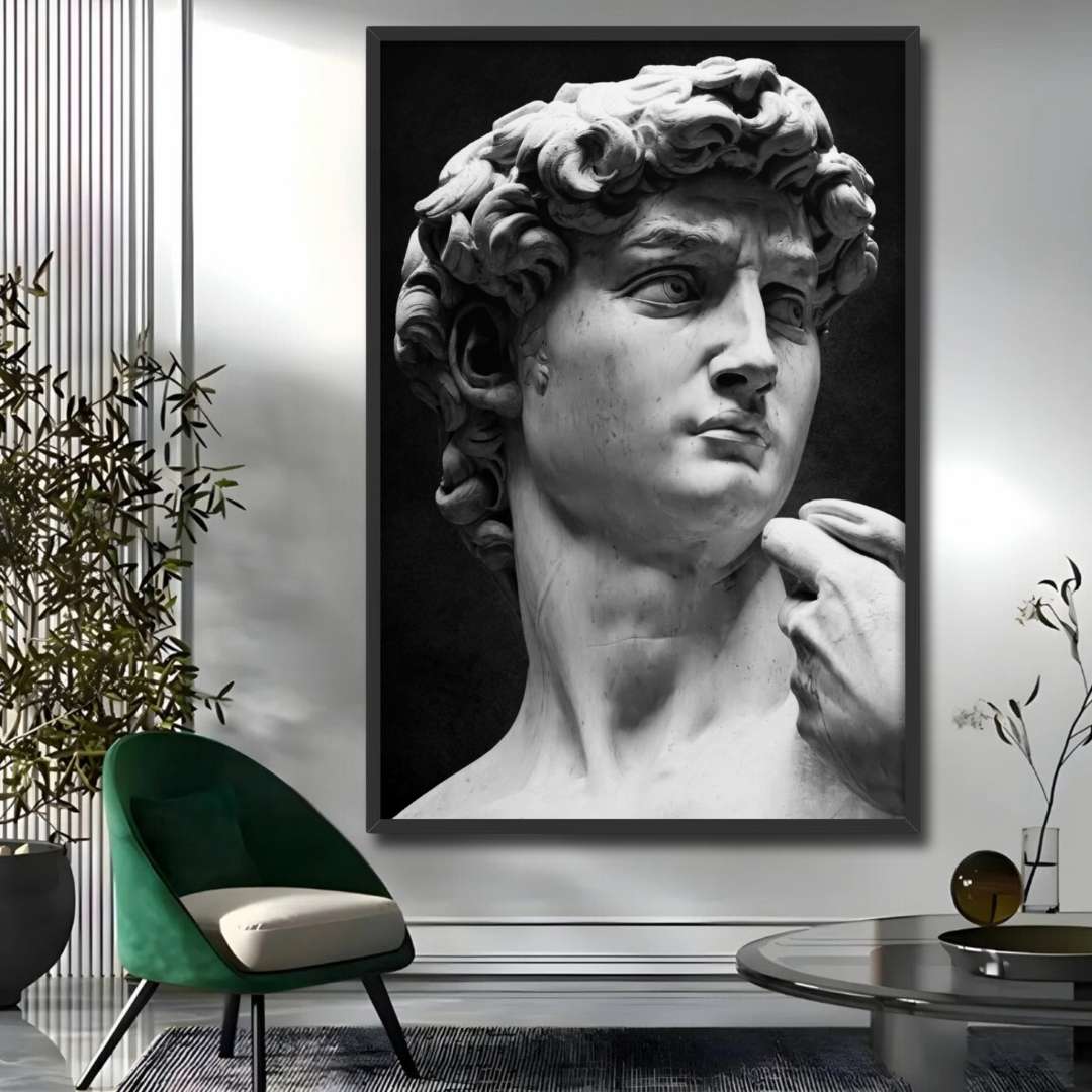 soggiorno appeso quadro moderno david michelangelo statua classica