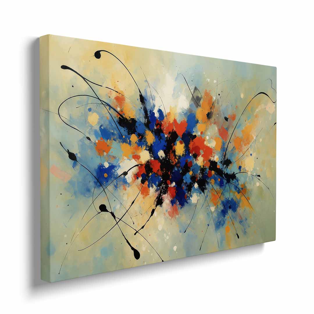 dettaglio quadro moderno astratto  esplosione di colori armoniosa appesa