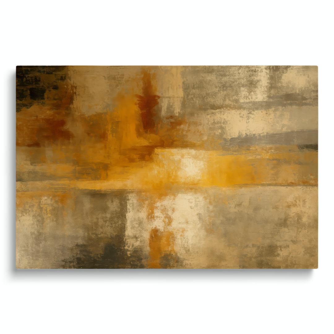 quadro moderno astratto giallo arancio beige riflessi