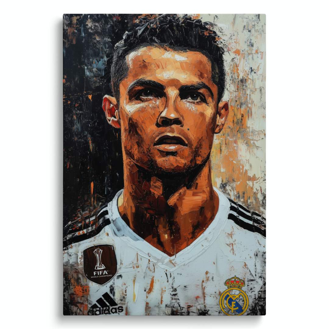 Stampa su tela moderna di Cristiano ronaldo CR7 real madrid calciatore, su sfondo bianco