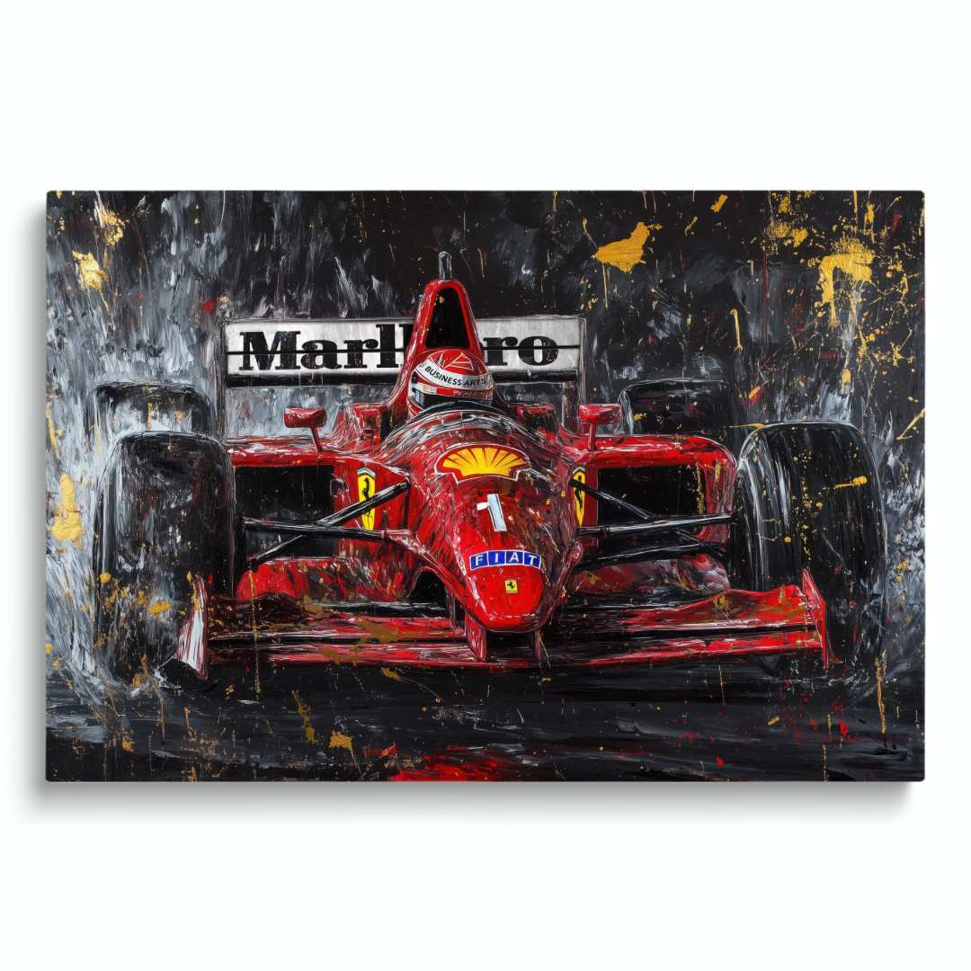 stampa su tela moderna ferrari f1 schumacher sfondo bianco