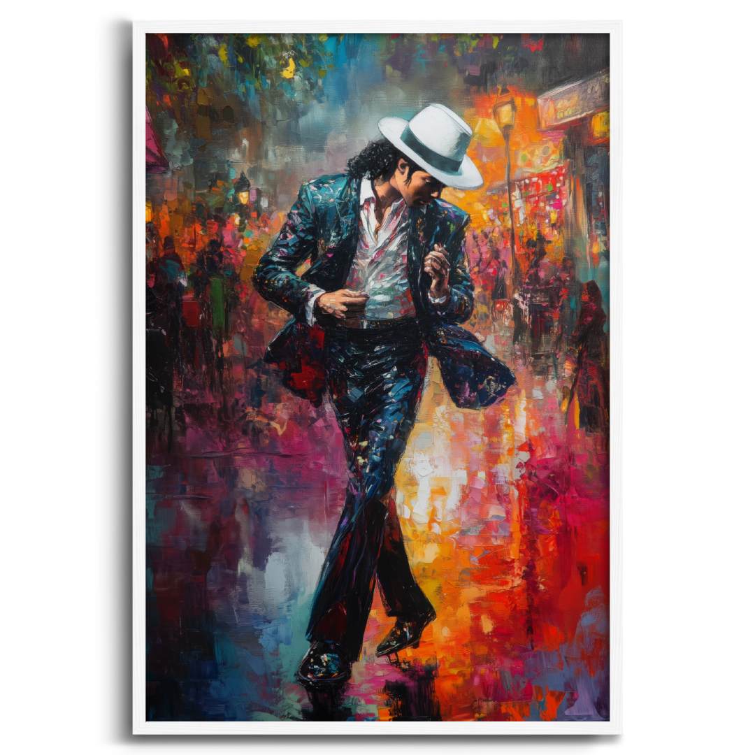 stampa su tela moderna michael-jackson colorato musica sfondo bianco cornice bianca