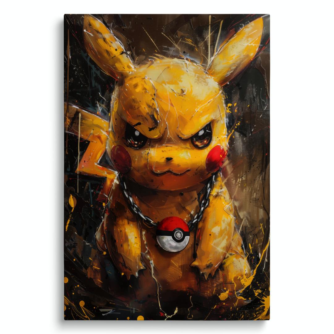 stampa su tela moderna pikachu pokemon pop art sfondo bianco