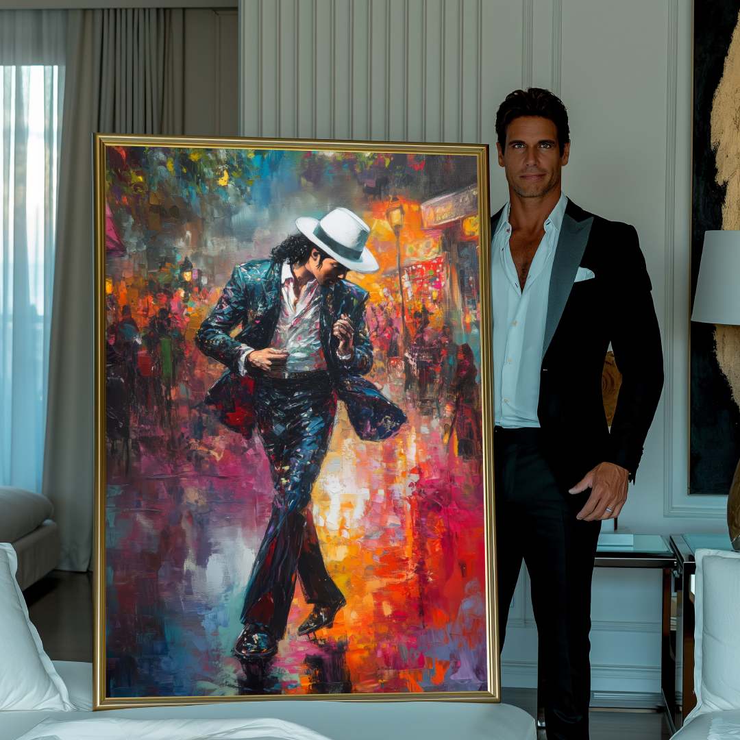 uomo mostra stampa su tela moderna michael-jackson colorato musica